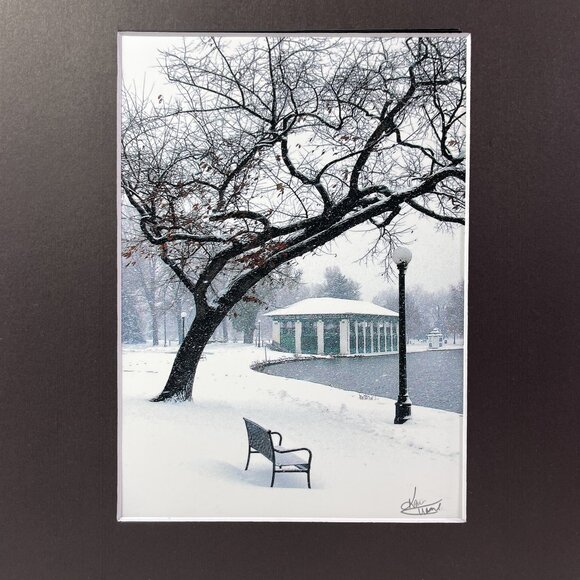 WASH PARK DENVER SNOWY DAY 5 x 7 Photo Matted 8 x 10 Signed COA - Picture 1 of 5
